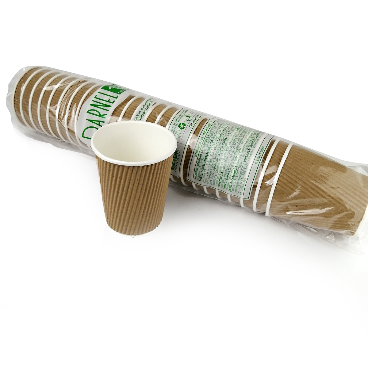 VASO PAPEL DARNEL 8OZ MOCA X25