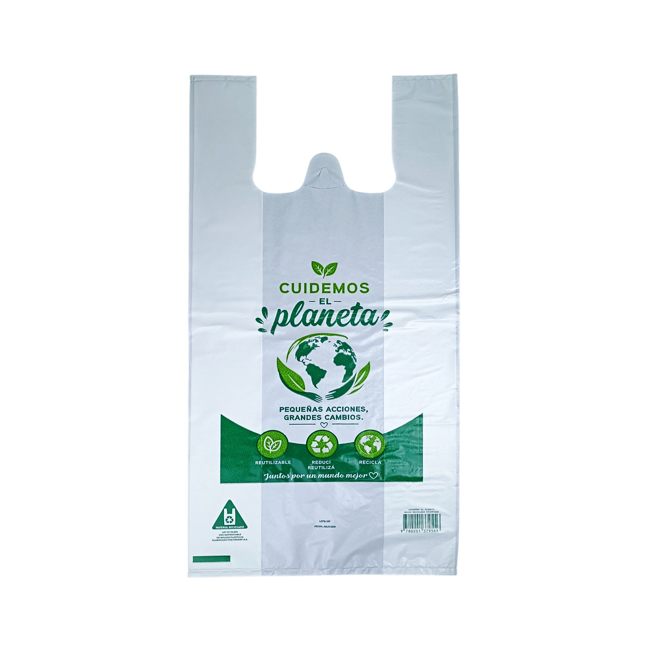 BOLSA CAMISETA RECIC.45X60 70M XUNID.
