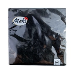 SERVILLETA CHICA 25X25 NEGRO-023 X20