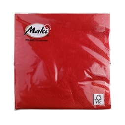 SERVILLETA CHICA 25X25 ROJO-007 X20