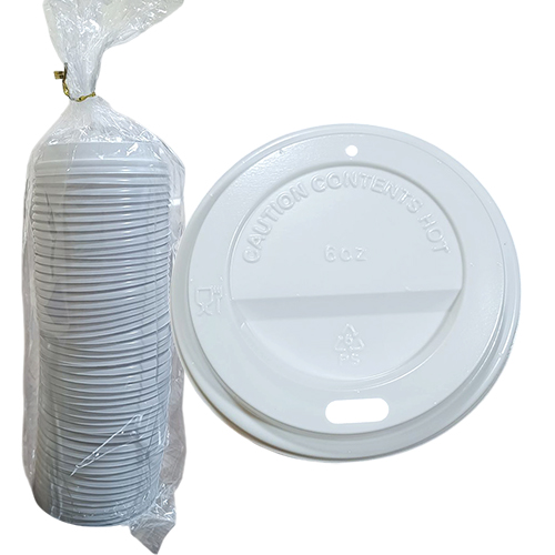 TAPA PP BLANCA P/VASO PAPEL 6OZ X50