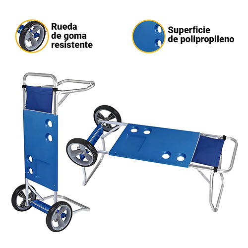 CARRITO PLAYA MOR ALUMINIO(2495)AZUL XUN