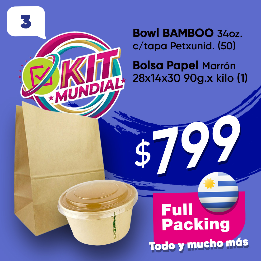 KIT MUNDIAL 3(BAMBOO 34OZ Y BOLSA PAPEL)