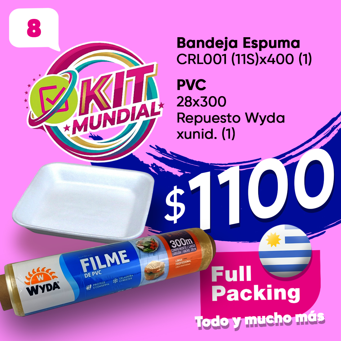 KIT MUNDIAL 8(BANDEJA ESP.01 Y 28X300)