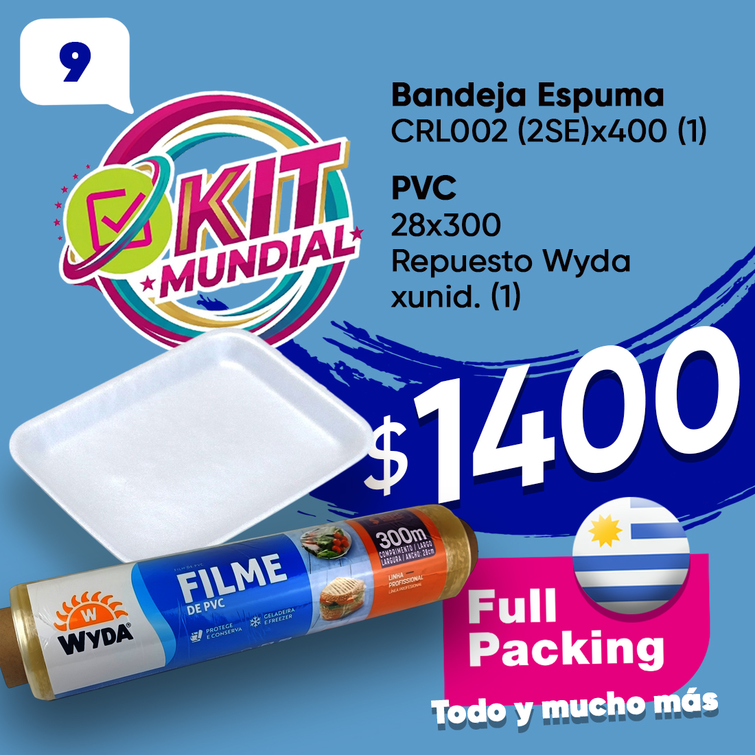 KIT MUNDIAL 9(BANDEJA ESP.02 Y 28X300)