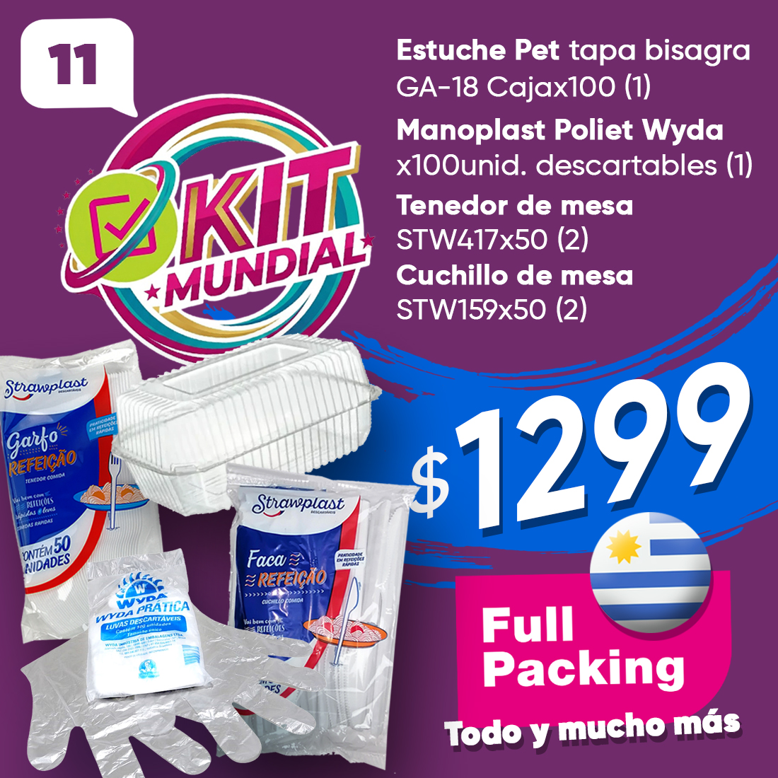 KIT MUNDIAL 11(GA-18 MANOPLAS Y CUBIER)